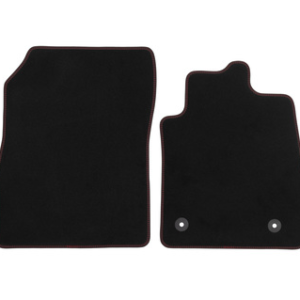 Spredaj velur talne preproge, črne barve z rdečimi šivi